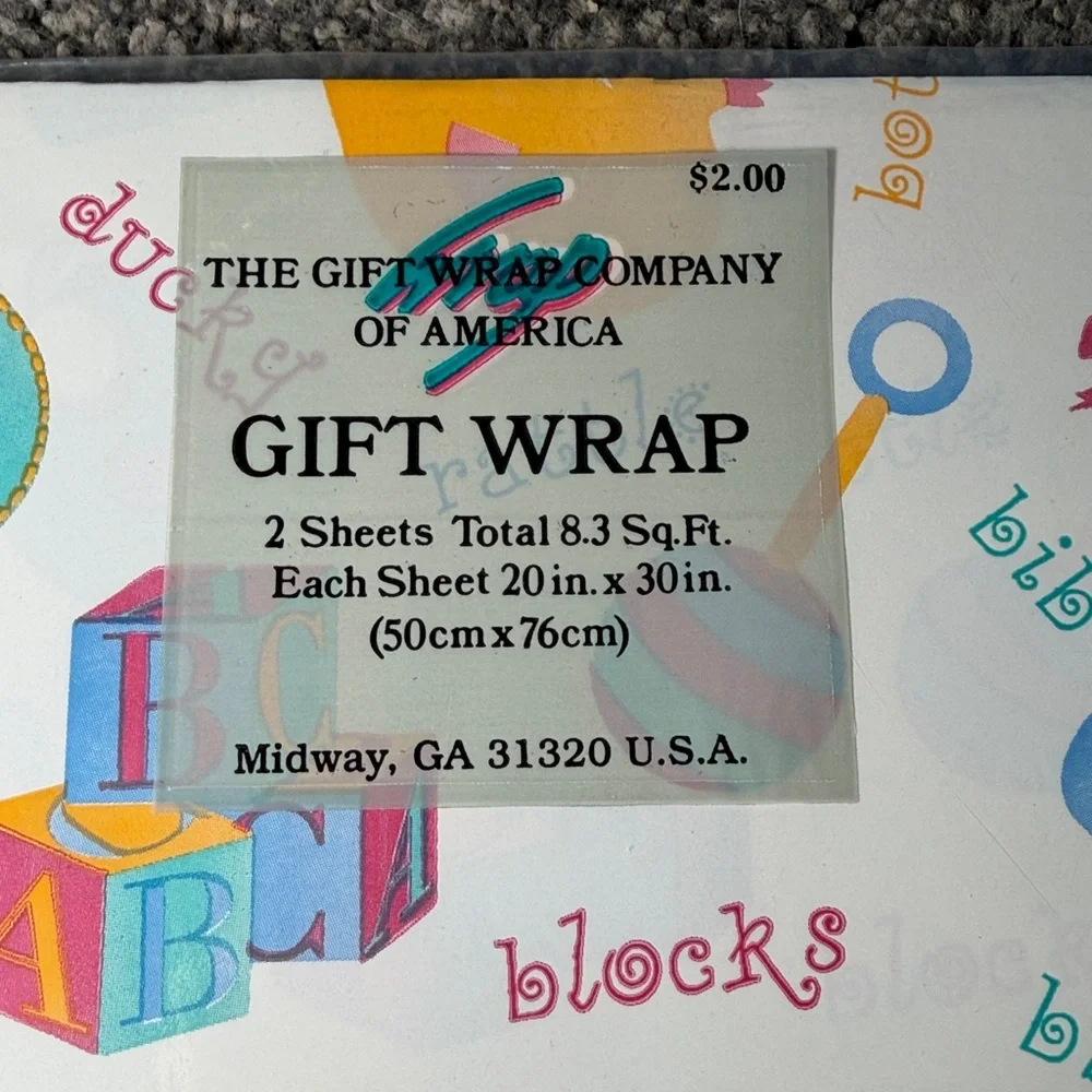 5/$25 VINTAGE Baby Shower Wrapping Paper
